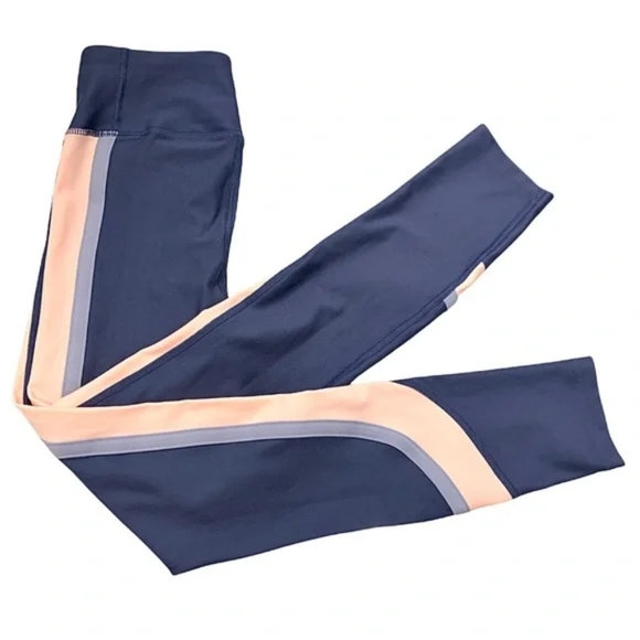 UNDER ARMOUR WOMEN'S HEATGEAR SRTIPE ANKLE CROP BLUE/PEACH SIZE XS #1359341-NWT - Picture 5 of 6